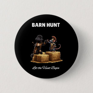 Byrn Hunt Lover - Cute Warrior Rat And Black Poodl 6 Cm Round Badge