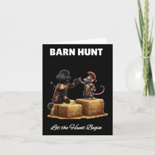 Byrn Hunt Lover - Cute Warrior Rat And Black Poodl Card