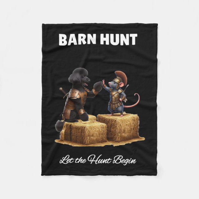 Byrn Hunt Lover - Cute Warrior Rat And Black Poodl Fleece Blanket (Front)