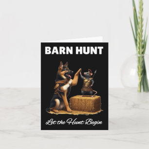 Byrn Hunt Lover - Cute Warrior Rat And German Shep Card
