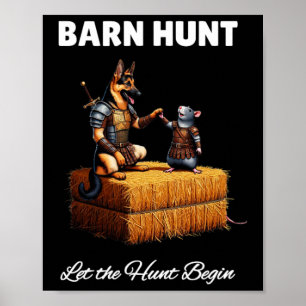Byrn Hunt Lover - Cute Warrior Rat And German Shep Poster