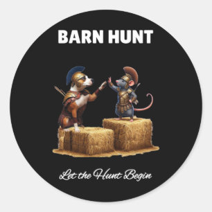 Byrn Hunt Lover - Cute Warrior Rat And Staffordshi Classic Round Sticker