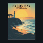 Byron Bay Australia Retro Travel Lighthouse Postcard<br><div class="desc">Transport yourself to the laid-back charm of Byron Bay with this vintage-style travel postcard. Featuring the iconic Cape Byron Lighthouse and sweeping ocean views, this retro illustration captures the relaxed coastal vibe and surf culture that defines this Australian gem. Whether you’re sending greetings or collecting travel art, this postcard is...</div>
