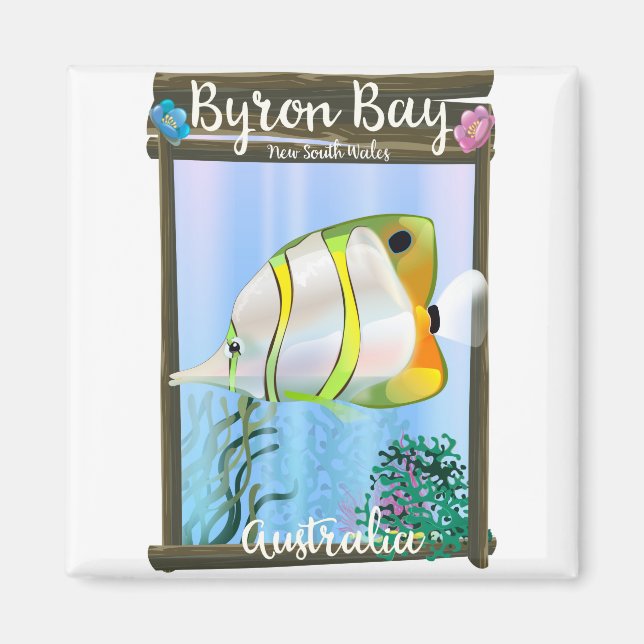 Byron Bay Australia travel poster. Magnet (Front)