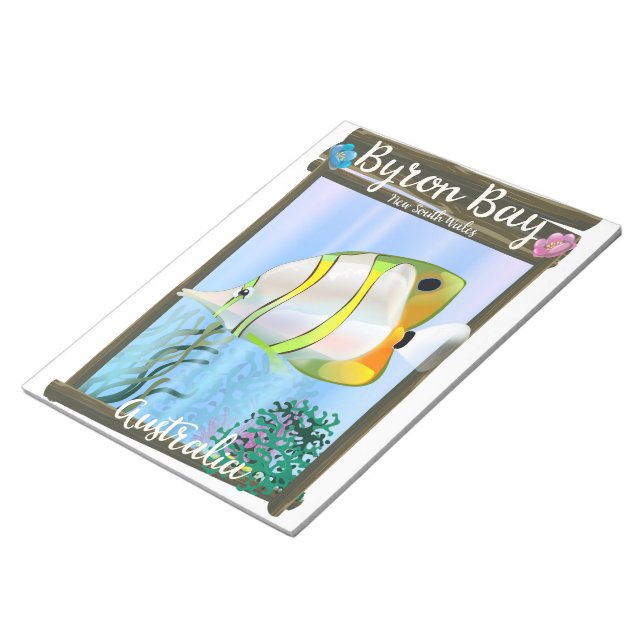 Byron Bay Australia travel poster. Notepad (Angled)