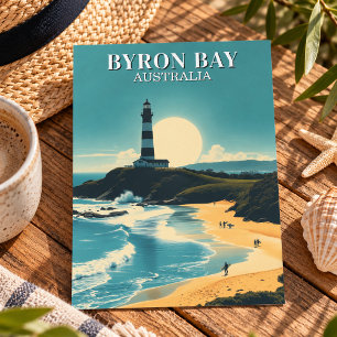 Byron Bay Australia Vintage Beach Lighthouse Postcard