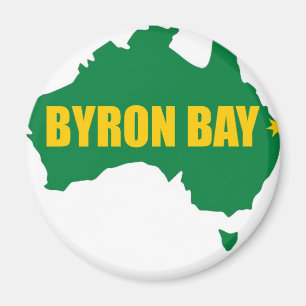 Byron Bay Green and Gold Map Magnet