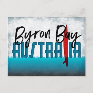 Byron Bay Postcard Australia Surfboard