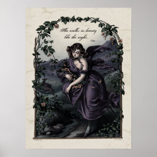 Byron "She Walks in Beauty" Victorian Art 18x24 Poster