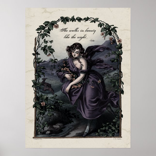 Byron "She Walks in Beauty" Victorian Art 18x24 Poster (Front)