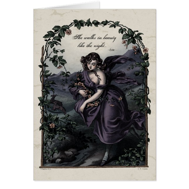Byron "She Walks in Beauty" Victorian Art Card (Front)