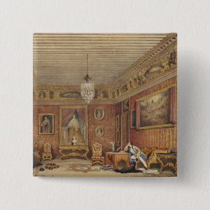 Byron's Room in Palazzo Mocenigo, Venice (w/c on p 15 Cm Square Badge