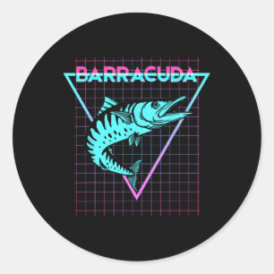 Byrracuda Fish Fishing Aesthetic Retro Byrracuda Classic Round Sticker