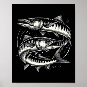 Byrracuda Fish Graphic Art Design For Women And Me Poster