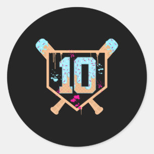 Bysebyll 10 Year Old Ice Cream Drip 10th Birthday Classic Round Sticker