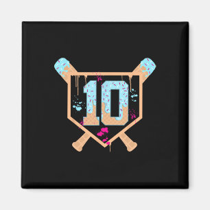 Bysebyll 10 Year Old Ice Cream Drip 10th Birthday  Magnet