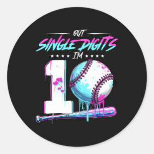 Bysebyll 10 Years Old Birthday Double Digits 10 Bi Classic Round Sticker