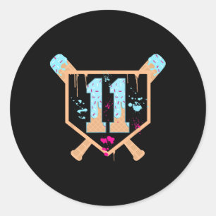 Bysebyll 11 Year Old Ice Cream Drip 11th Birthday  Classic Round Sticker