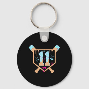 Bysebyll 11 Year Old Ice Cream Drip 11th Birthday  Key Ring