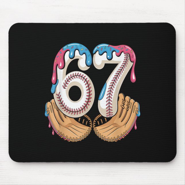 Bysebyll 67 - Ice Cream Drip 67 Meme Funny Player  Mouse Pad (Front)