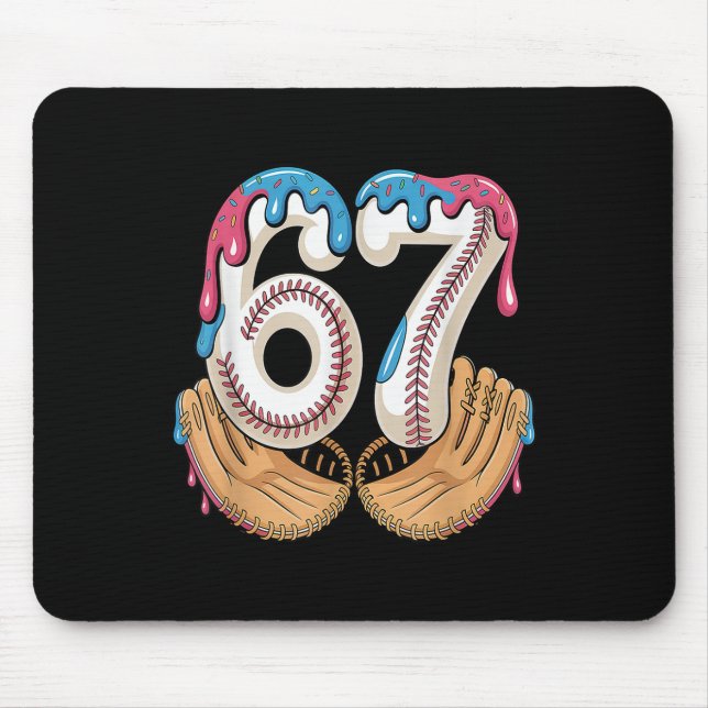 Bysebyll 67 - Ice Cream Drip 67 Meme Funny Player  Mouse Pad (Front)