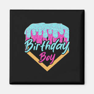 Bysebyll 7 Year Old Ice Cream Drip 7th Birthday Bo Magnet