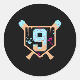 Bysebyll 9 Year Old Ice Cream Drip 9th Birthday Bo Classic Round Sticker