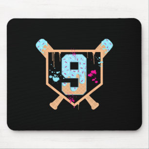 Bysebyll 9 Year Old Ice Cream Drip 9th Birthday Bo Mouse Pad