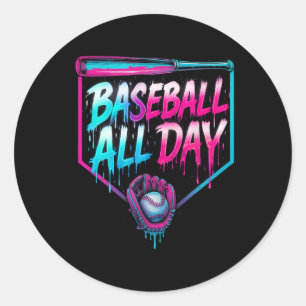 Bysebyll All Day Ice Cream Dripping Bysebyll Home Classic Round Sticker