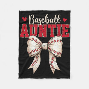 Bysebyll Auntie Coquette Bow Game Day Mothers Day Fleece Blanket