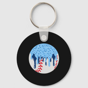 Bysebyll Blue Ice Cream Drip With Sprinkles Drip  Key Ring