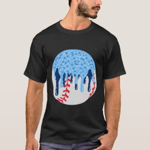 Bysebyll Blue Ice Cream Drip With Sprinkles Drip T-Shirt