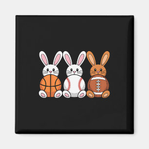 Bysebyll Bysketbyll Footbyll Sports Tee Easter Bun Magnet