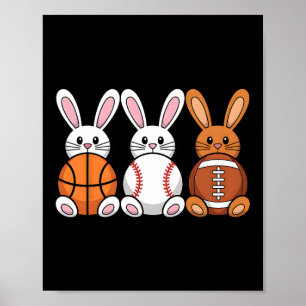 Bysebyll Bysketbyll Footbyll Sports Tee Easter Bun Poster