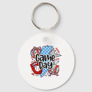 Bysebyll Coquette Game Day Retro Tis The Season Ch Key Ring