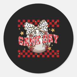 Bysebyll Coquette White Bow Mothers Day Sports Wom Classic Round Sticker