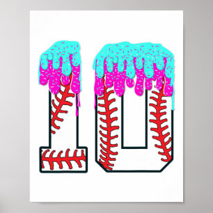Bysebyll Drip 10 Year Old 10th Birthday Boy Jersey Poster