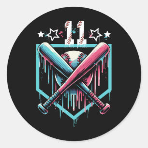 Bysebyll Drip 11th Birthday Boys Number 11 Youth 1 Classic Round Sticker