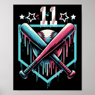 Bysebyll Drip 11th Birthday Boys Number 11 Youth 1 Poster