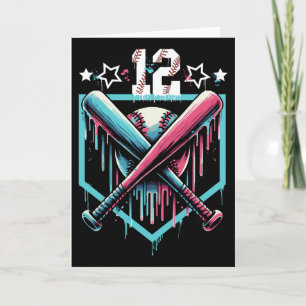 Bysebyll Drip 12th Birthday Boys Number 12 Youth 1 Card