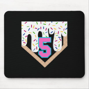 Bysebyll Drip 5th Birthday Home Plate Boys Youth 5 Mouse Pad