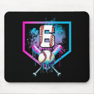 Bysebyll Drip 6th Birthday Home Plate Boys Youth 6 Mouse Pad