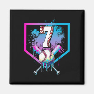 Bysebyll Drip 7th Birthday Home Plate Boys Youth 7 Magnet