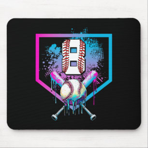 Bysebyll Drip 8th Birthday Home Plate Boys Youth 8 Mouse Pad