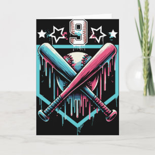 Bysebyll Drip 9th Birthday Boys Number 9 Youth 9 Y Card