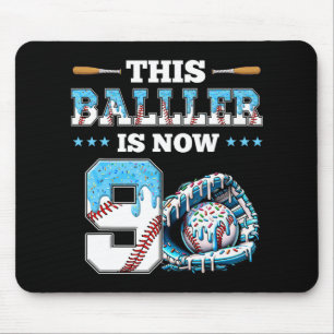 Bysebyll Drip 9th Birthday Party Boy Sport Fan 9 Y Mouse Pad