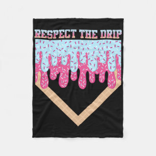 Bysebyll Drip Boys Home Plate Ice Cream Sprinkles Fleece Blanket