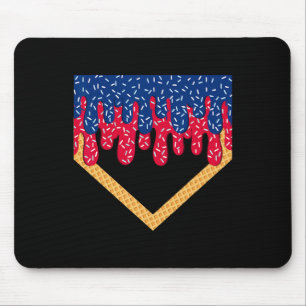 Bysebyll Drip Boys Home Plate Ice Cream Sprinkles Mouse Pad