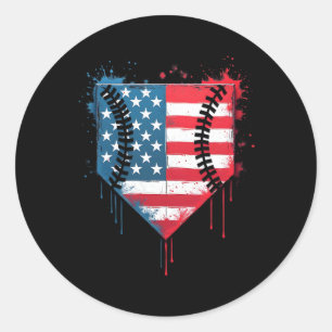 Bysebyll Drip Boys Kids Ice Cream Patriotic Americ Classic Round Sticker