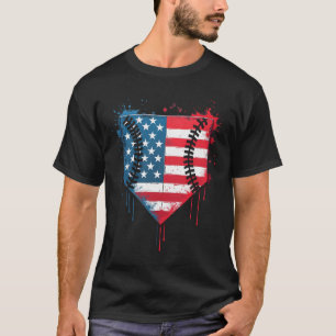 Bysebyll Drip Boys Kids Ice Cream Patriotic Americ T-Shirt